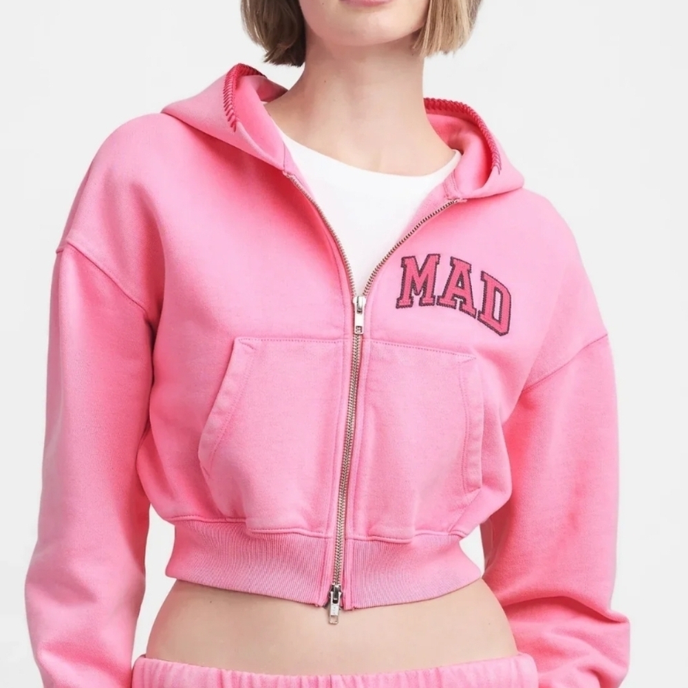 Madhappy  Pink Cropped Hoodie